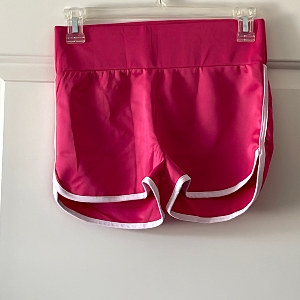 TOUCH IT Cute Pink Shorts White Trim Scrunch NWOT